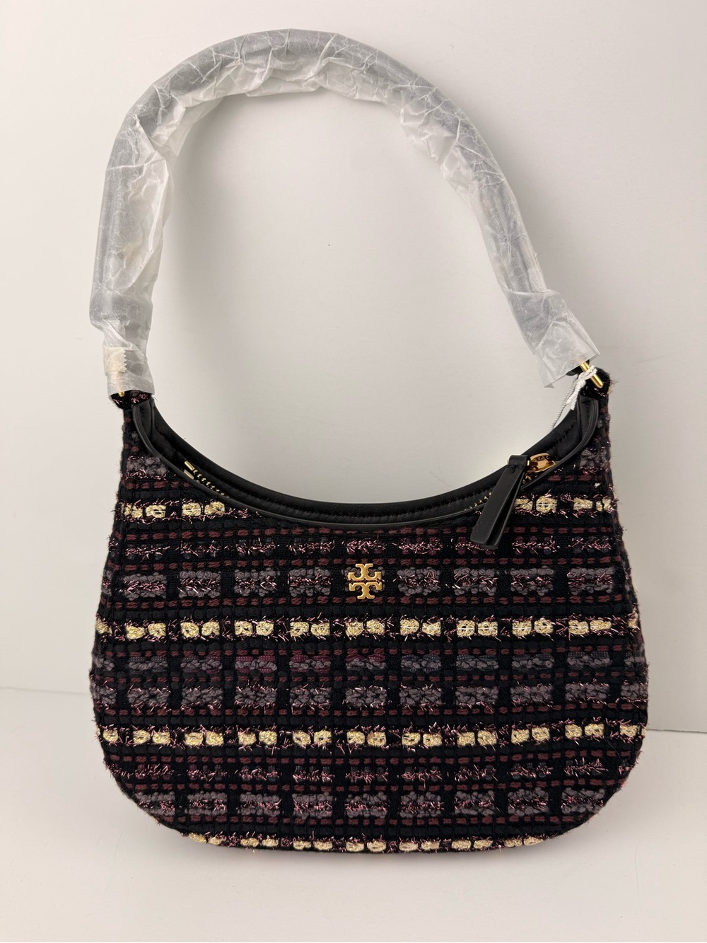Tory Burch Emerson Metallic Tweed Shoulder Bag Multicolor